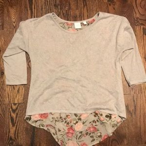 1/2 length sleeve grey sweater